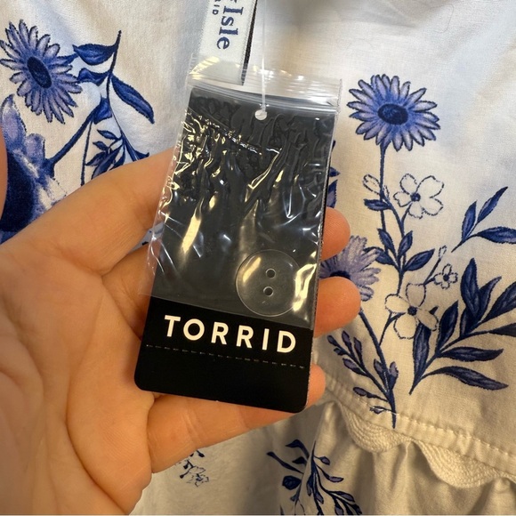 Belle Isle by Torrid Blue and White Floral Ruffle Babydoll Top Size 2X NWT - Picture 7 of 10